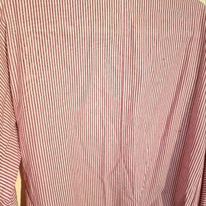 Red and white stiped women blouse  with ties on sleeves